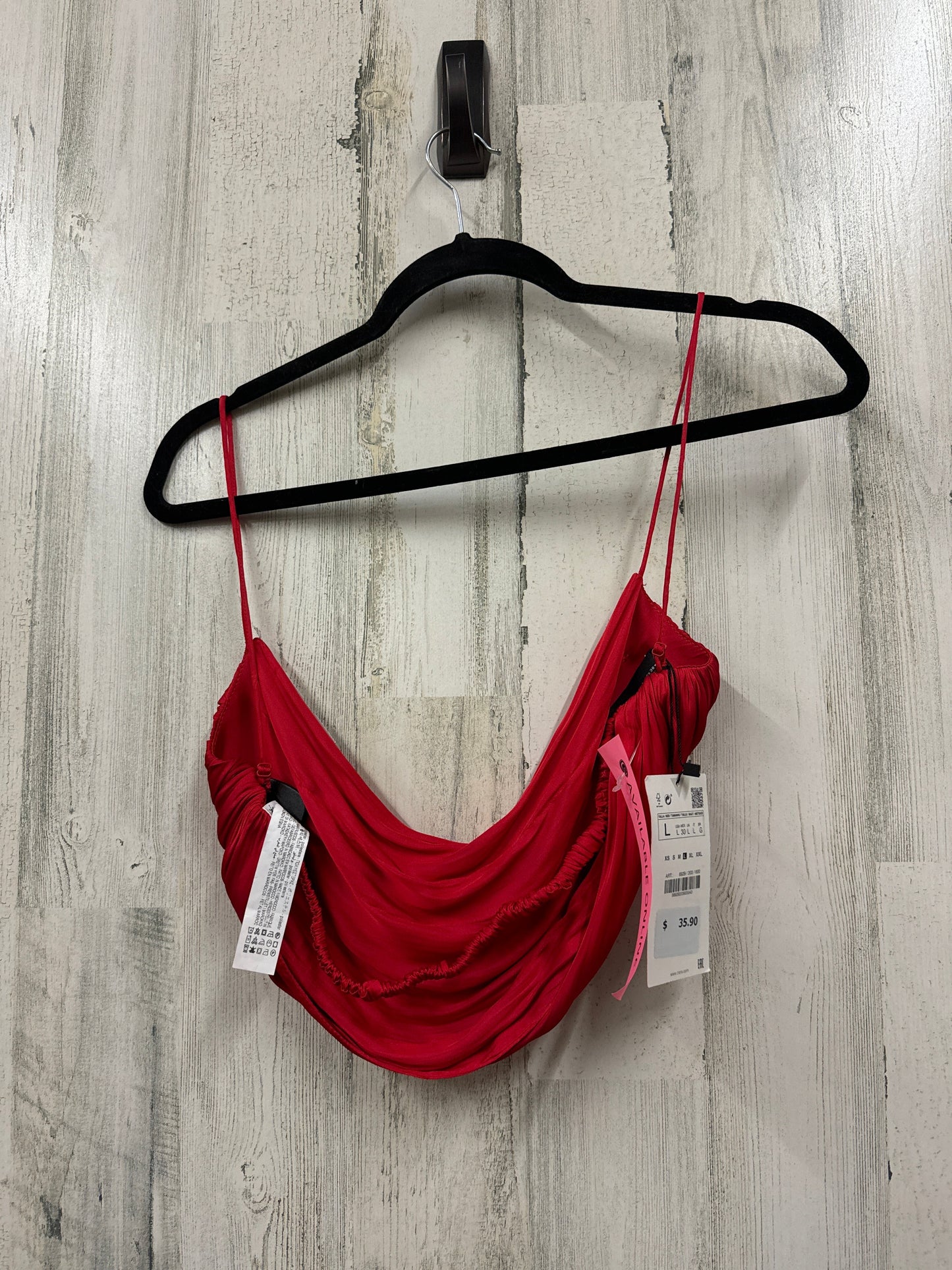 Red Top Sleeveless Zara, Size L