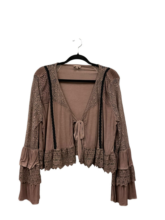 Top Long Sleeve By Pol In Mauve, Size: L