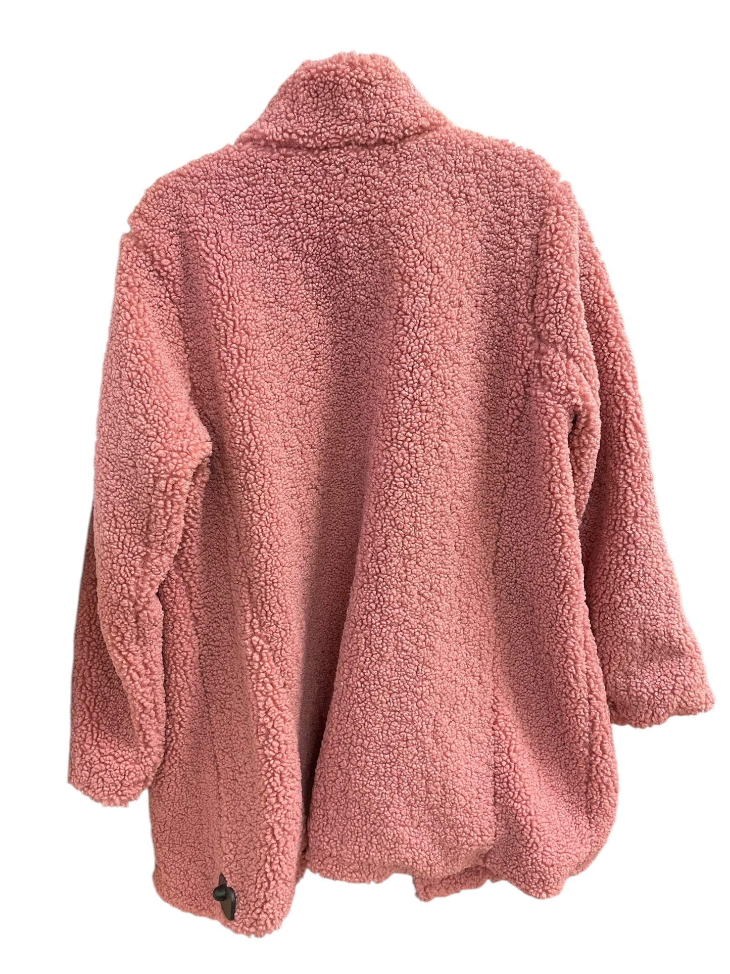 Coat Faux Fur & Sherpa By Loft In Pink, Size: 1x