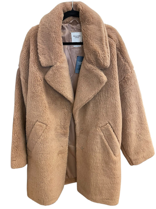 Coat Faux Fur & Sherpa By Abercrombie And Fitch In Tan, Size: Xl