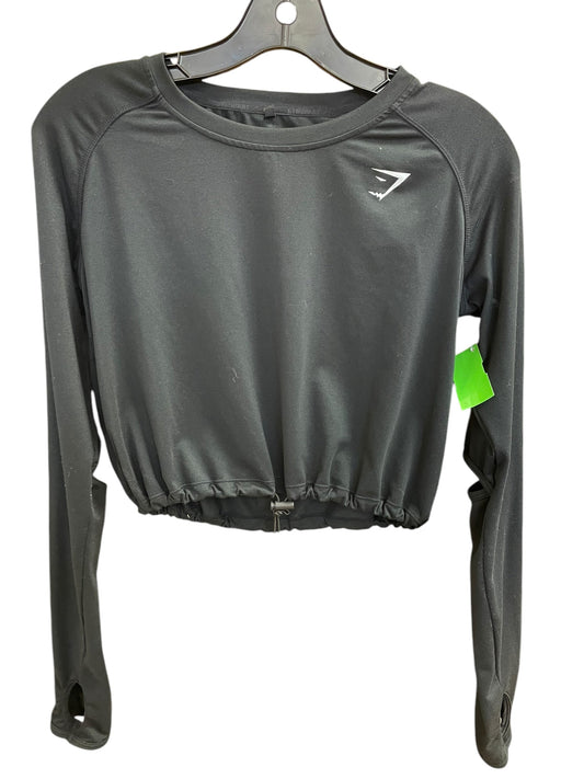 Athletic Top Long Sleeve Crewneck By Gym Shark In Black, Size: M