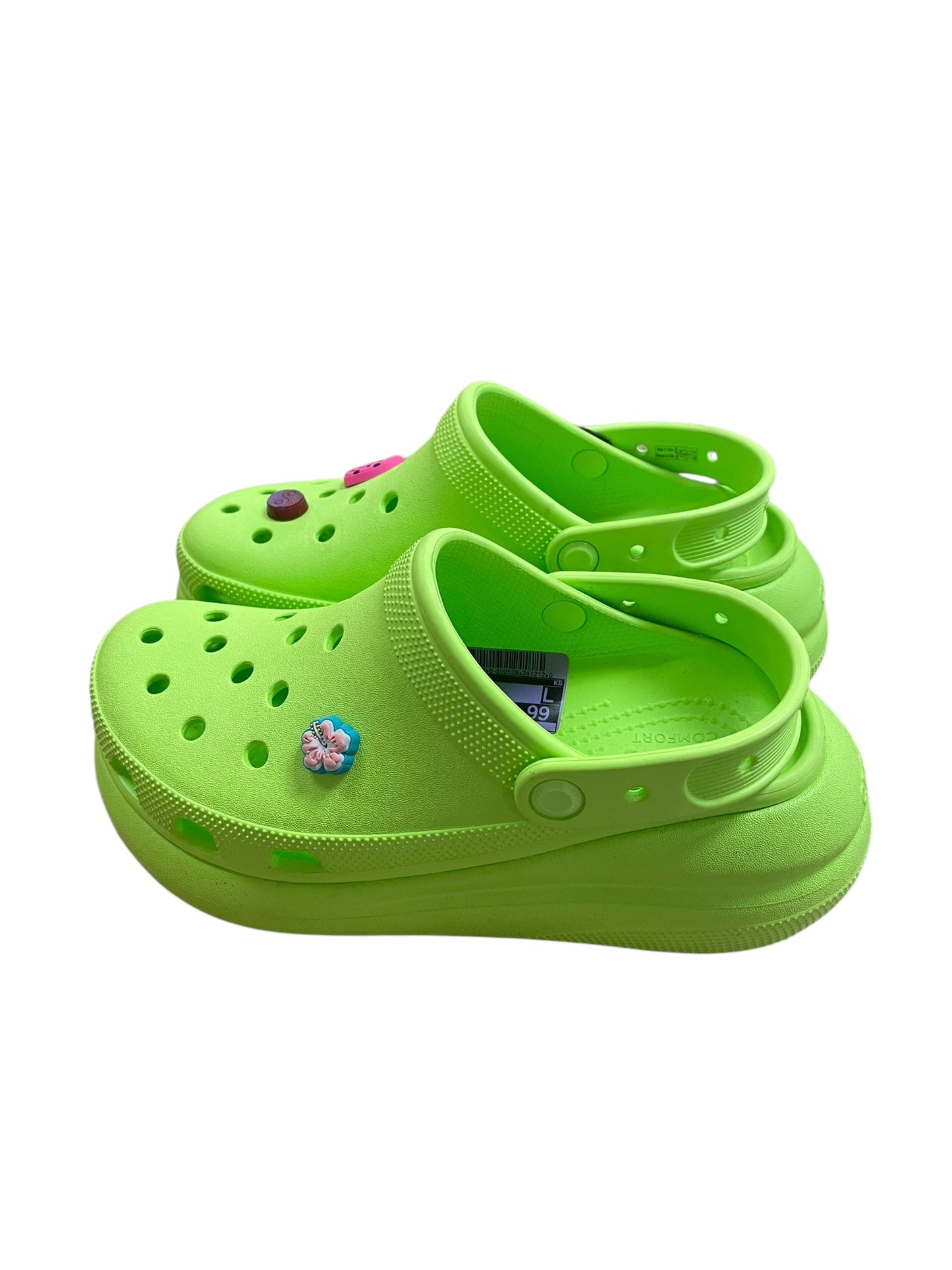 Shoes Flats By Crocs In Green, Size: 9