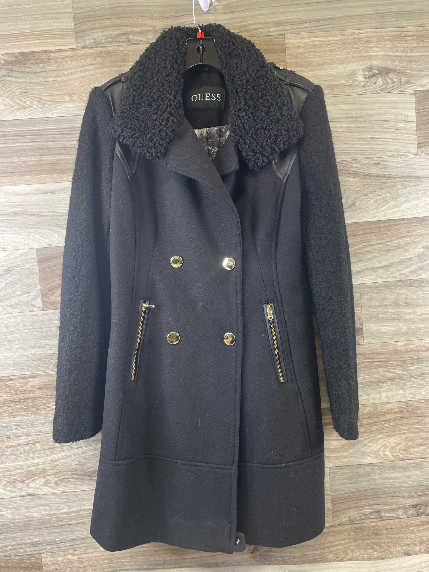 Coat Wool By Guess In Black, Size: S