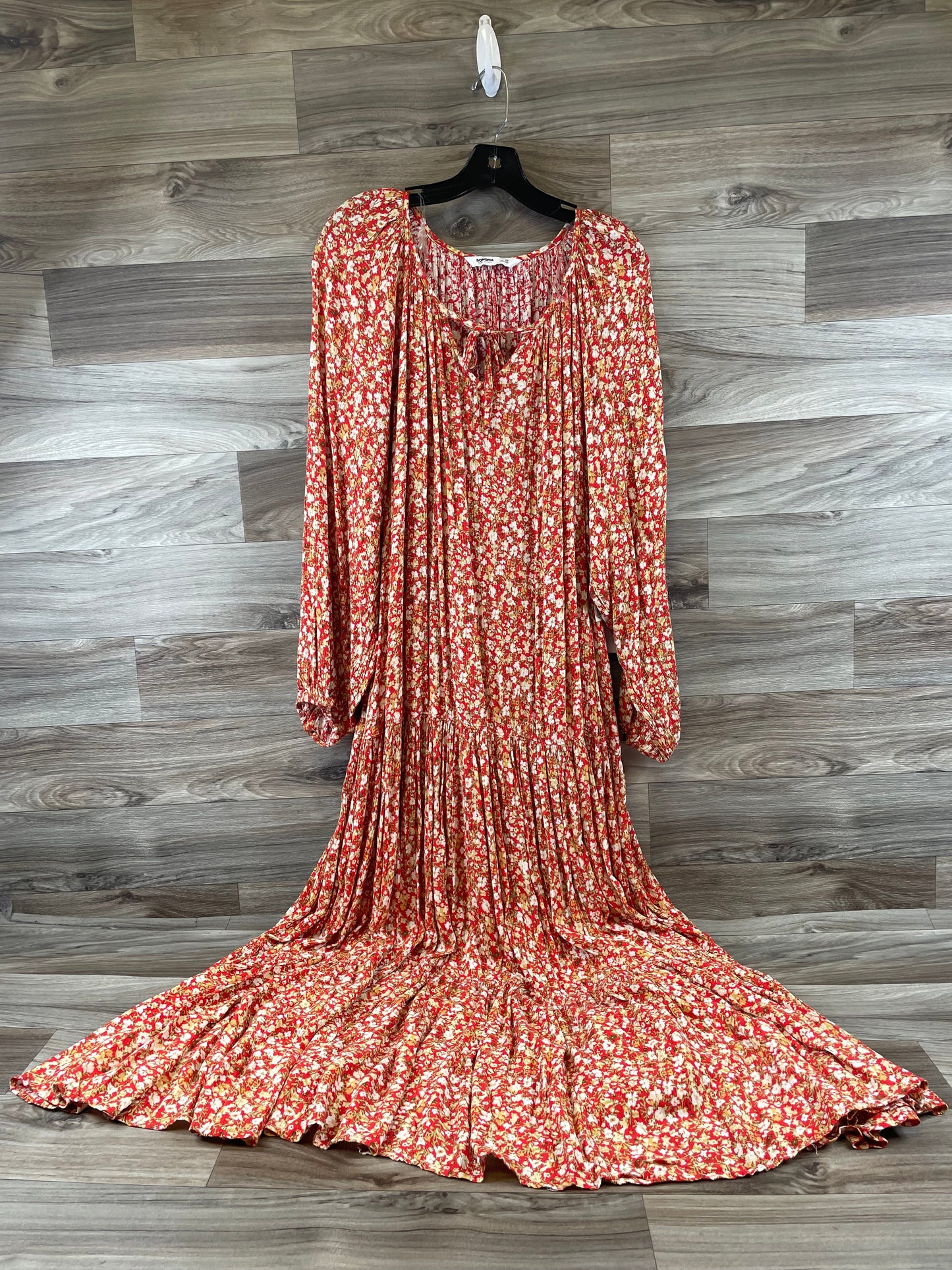 Dress Casual Maxi By Sonoma In Orange & White, Size: 2x