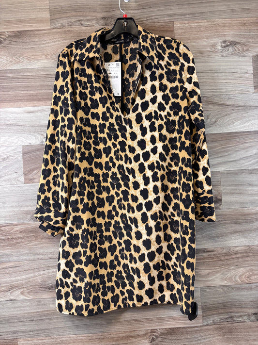 Animal Print Dress Casual Midi Zara Basic, Size S