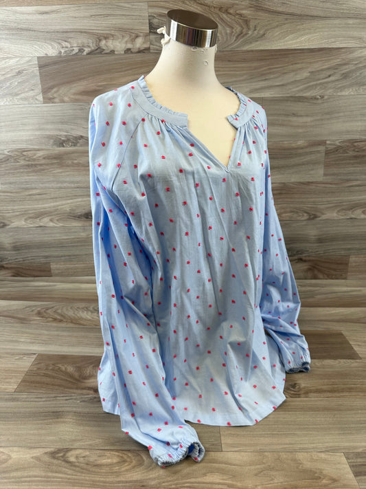 Top Long Sleeve By Croft And Barrow In Blue & Pink, Size: Xl