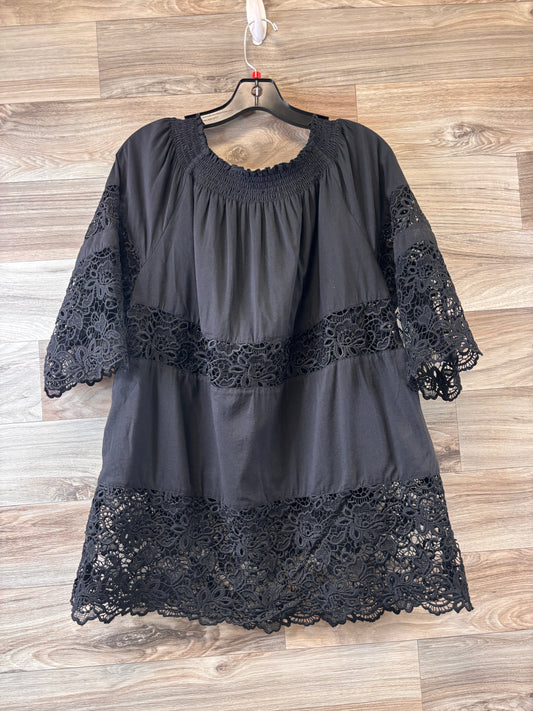 Top 3/4 Sleeve By Chicos In Black, Size: Large