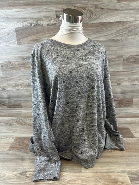 Top Long Sleeve By Cj Banks In Grey, Size: 2x