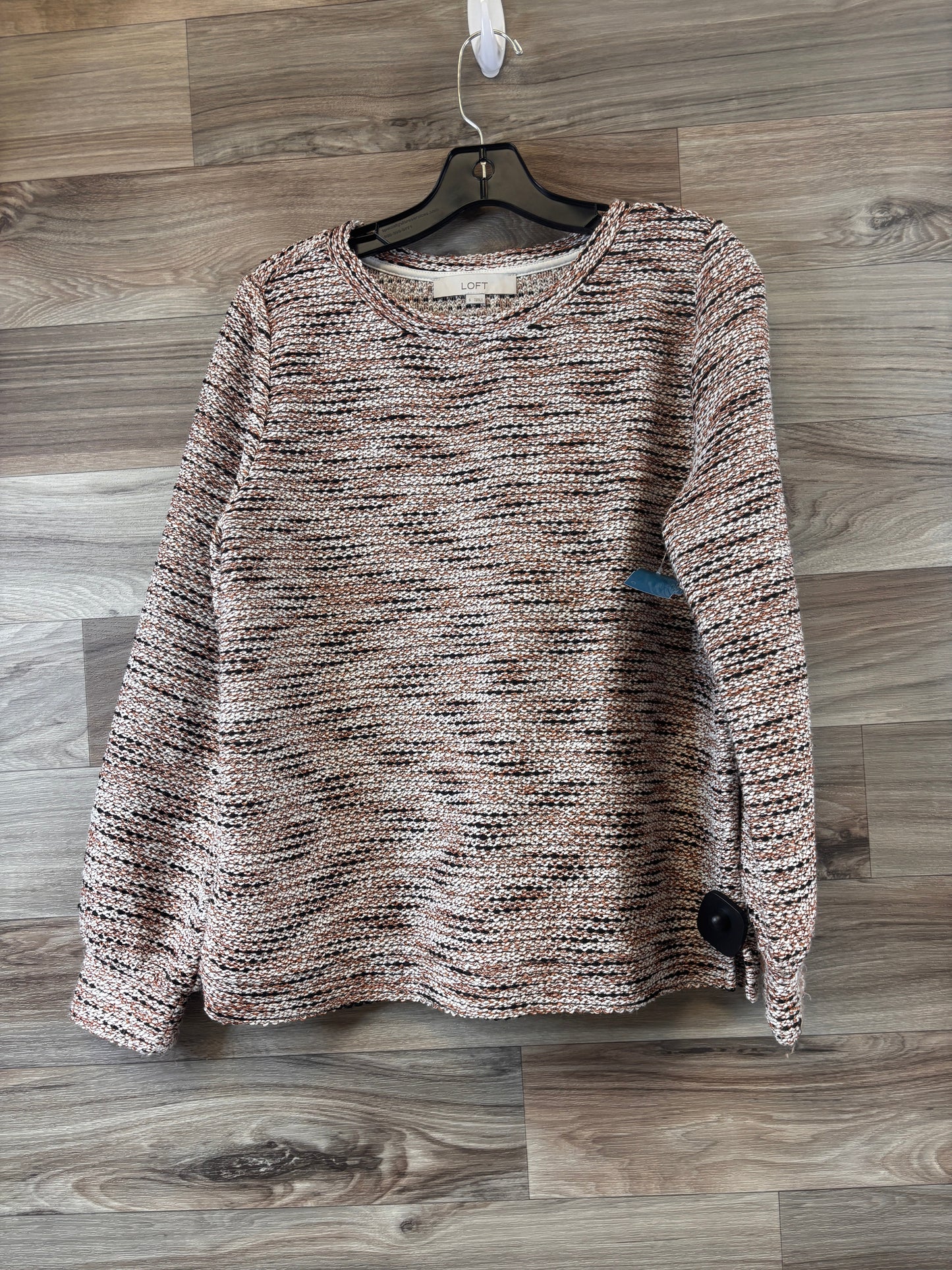 Top Long Sleeve By Loft In Brown & White, Size: S