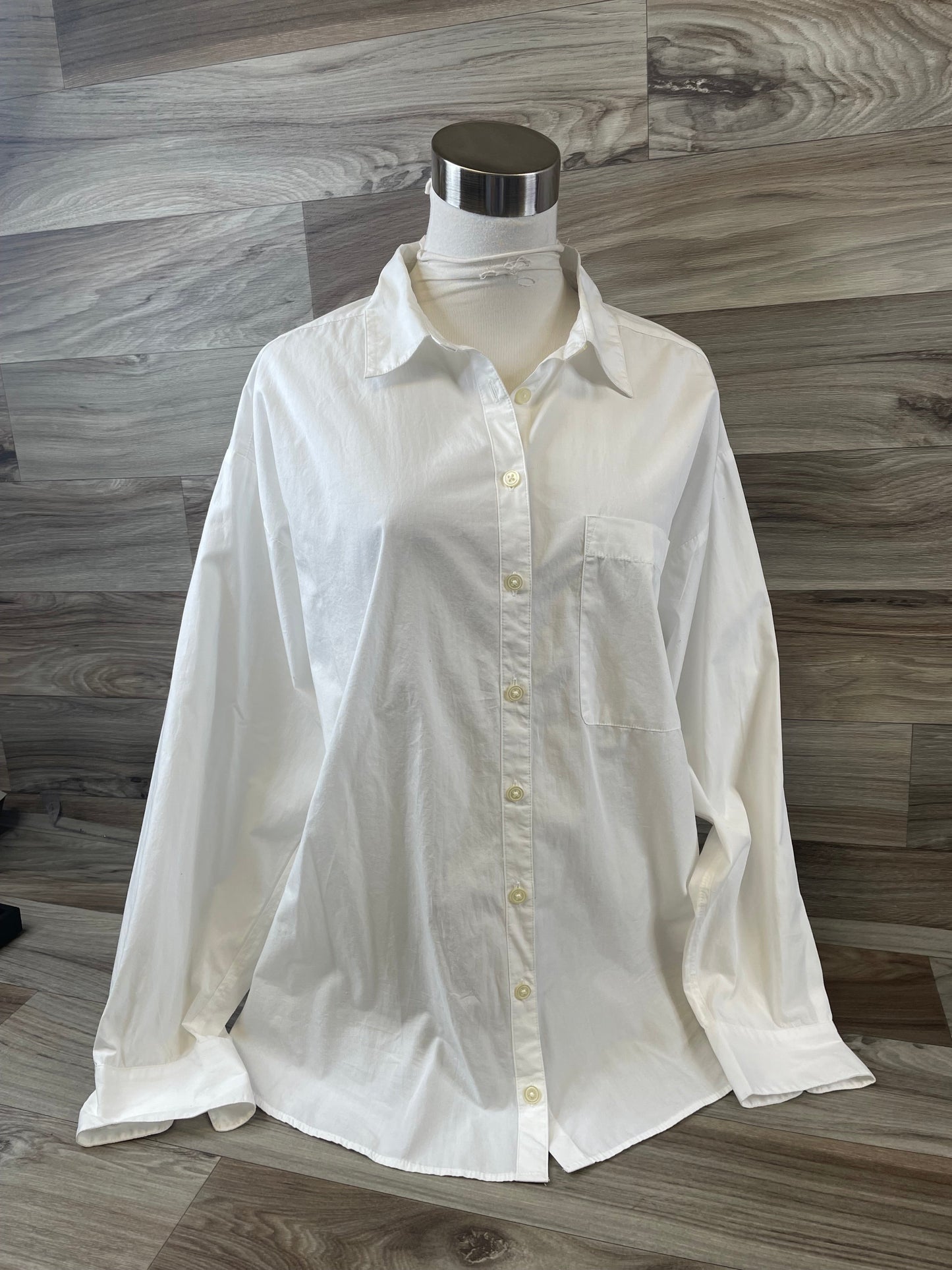 Top Long Sleeve By Loft In White, Size: M