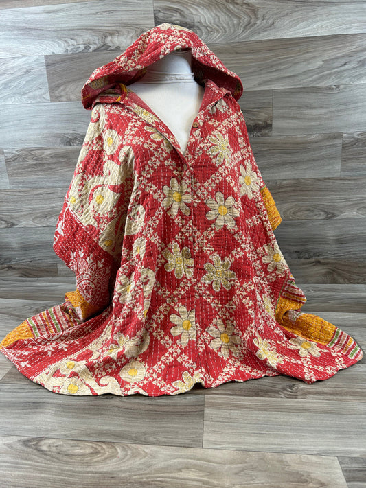 Poncho By Clothes Mentor In Red & Yellow, Size: Osfm