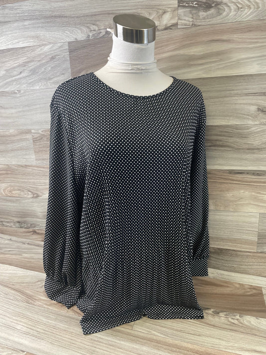 Top Long Sleeve By Adrianna Papell In Polkadot Pattern, Size: Xl