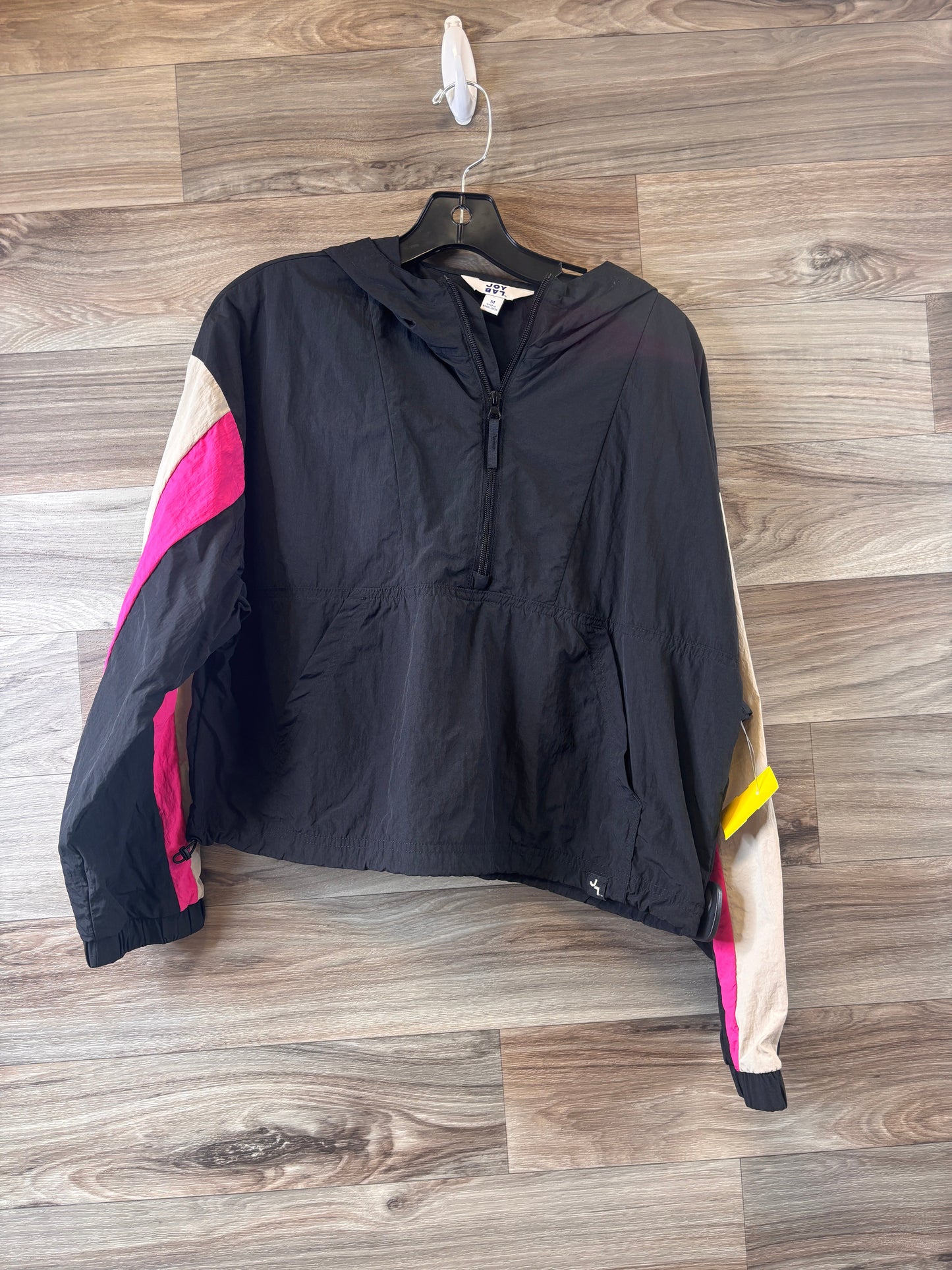 Jacket Windbreaker By Joy Lab In Black & Pink, Size: M