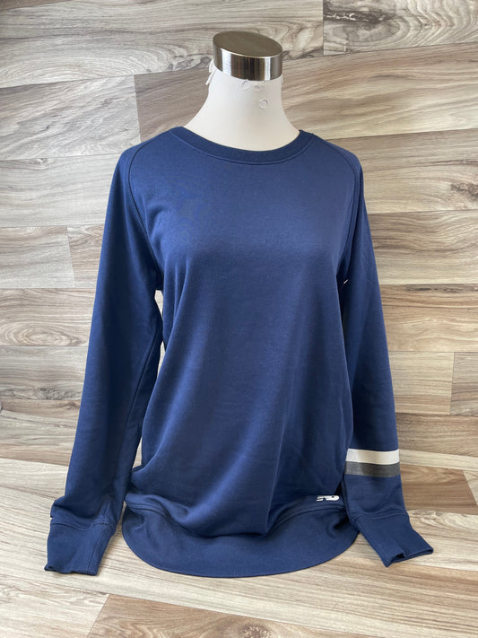 Athletic Top Long Sleeve Crewneck By New Balance In Navy, Size: M