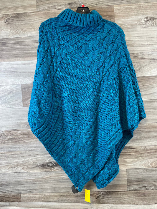 Poncho By Chicos In Blue, Size: L