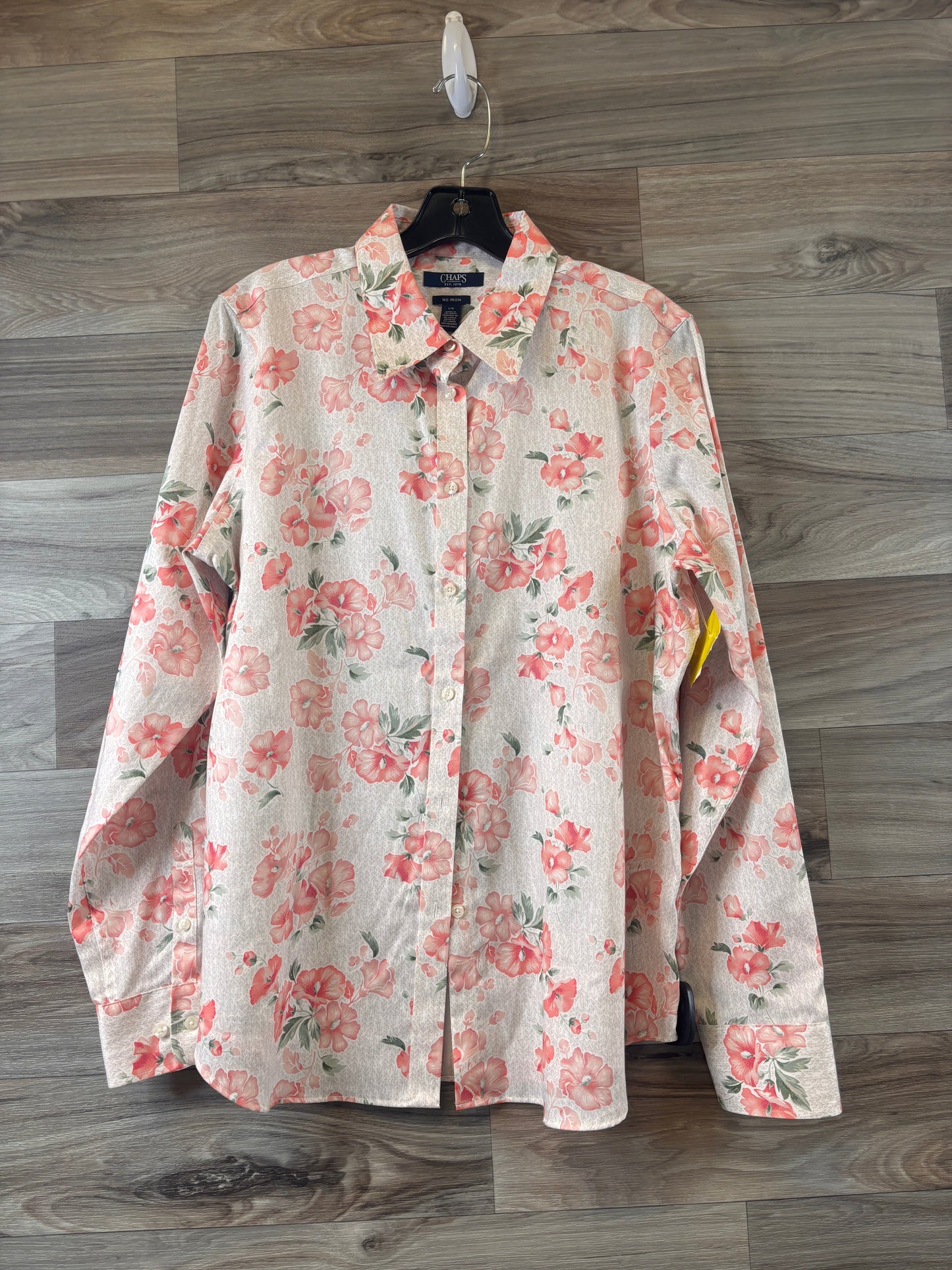 Top Long Sleeve By Chaps In Floral Print, Size: L