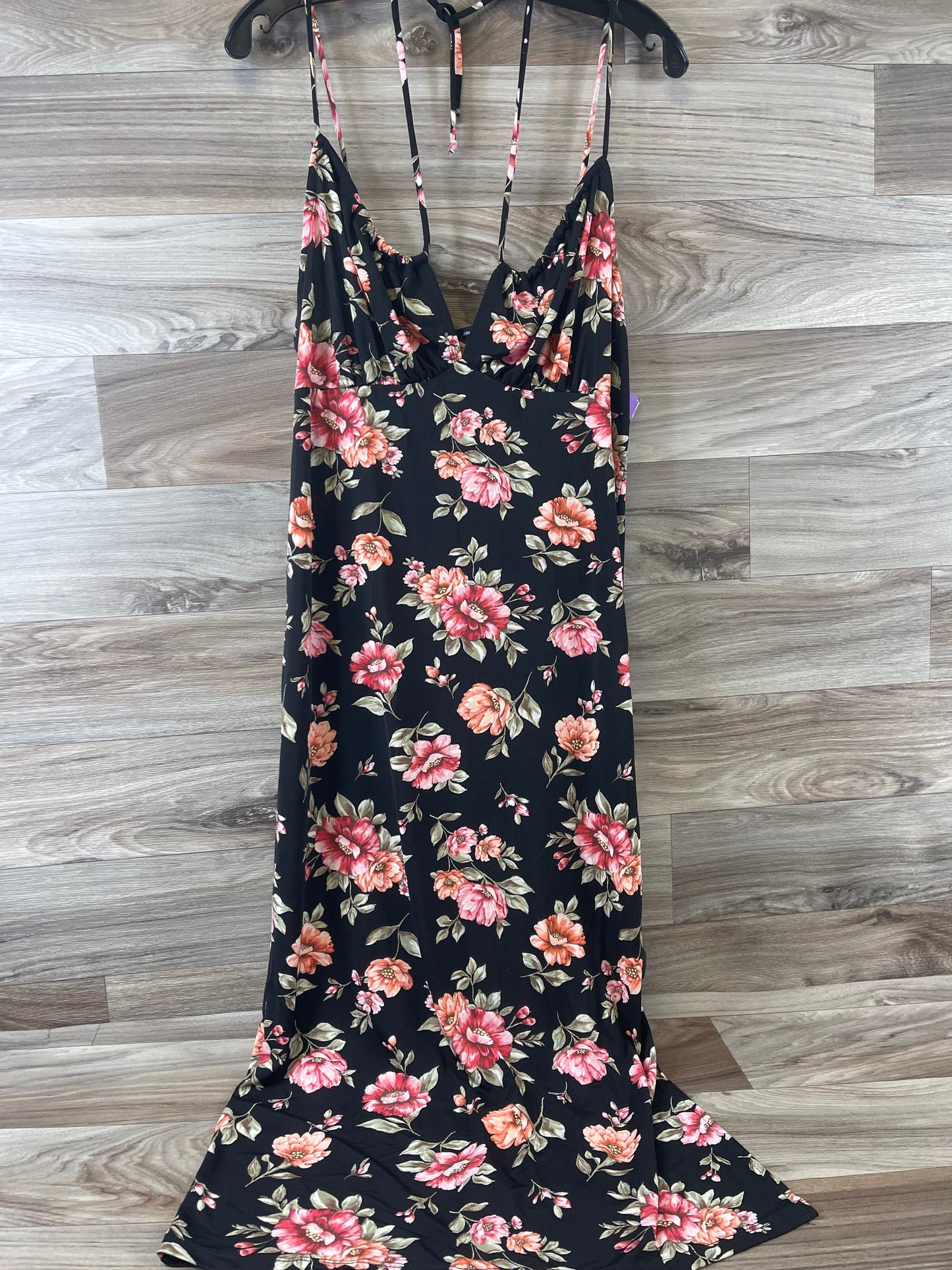 Floral Print Dress Casual Midi Ambiance Apparel, Size 1x