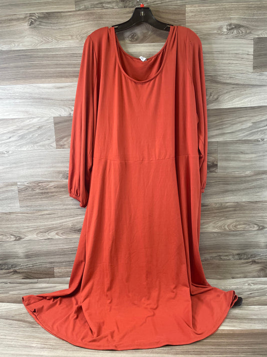 Dress Casual Midi By Old Navy In Orange, Size: 3x