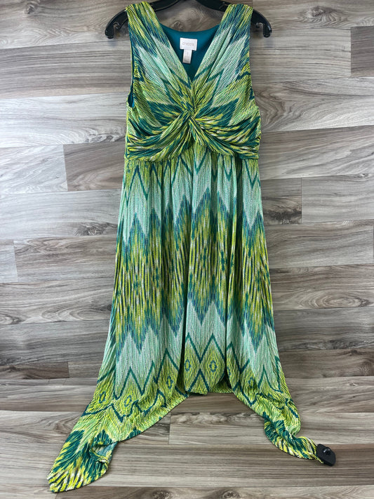 Green Dress Casual Midi Chicos, Size M