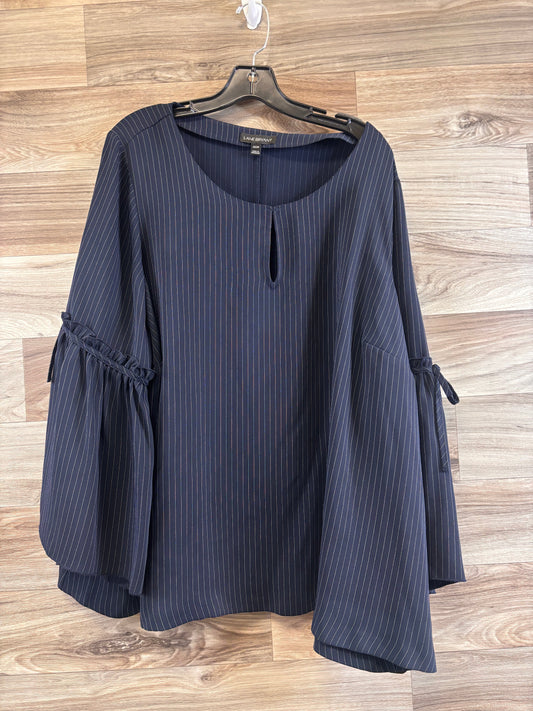 Top Long Sleeve By Lane Bryant In Navy, Size: 3x