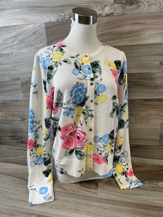 Cardigan By Charter Club In Floral Print, Size: L