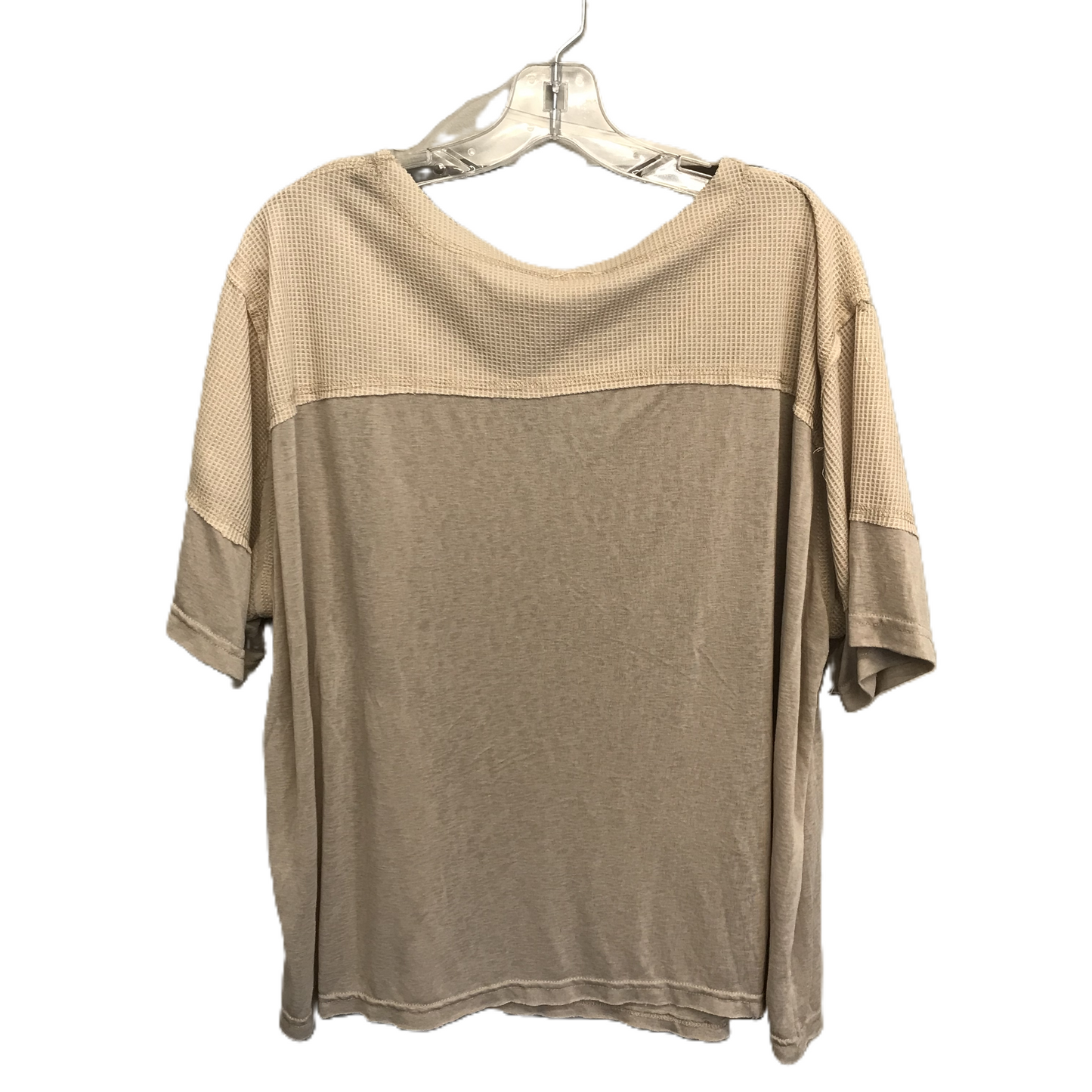 Beige Top Short Sleeve By Pol, Size: L