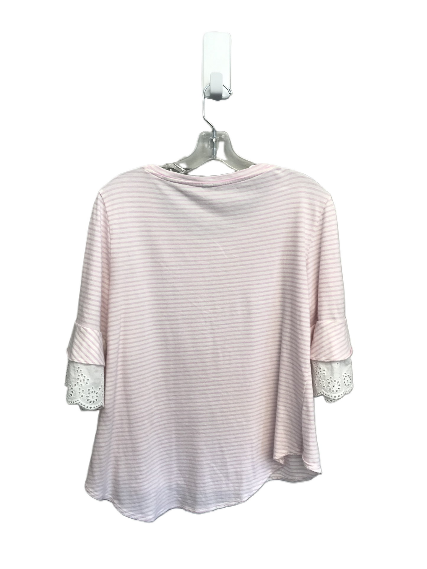 Striped Pattern Top 3/4 Sleeve By Elle, Size: L