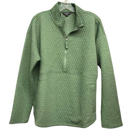 Athletic Top Long Sleeve Collar By Eddie Bauer In Green, Size: Xl