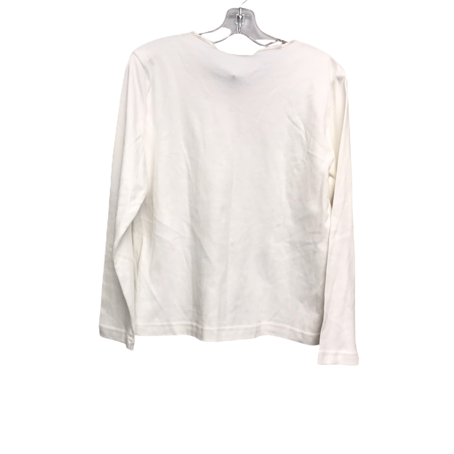 Top Long Sleeve Basic By Liz Claiborne In White, Size: L