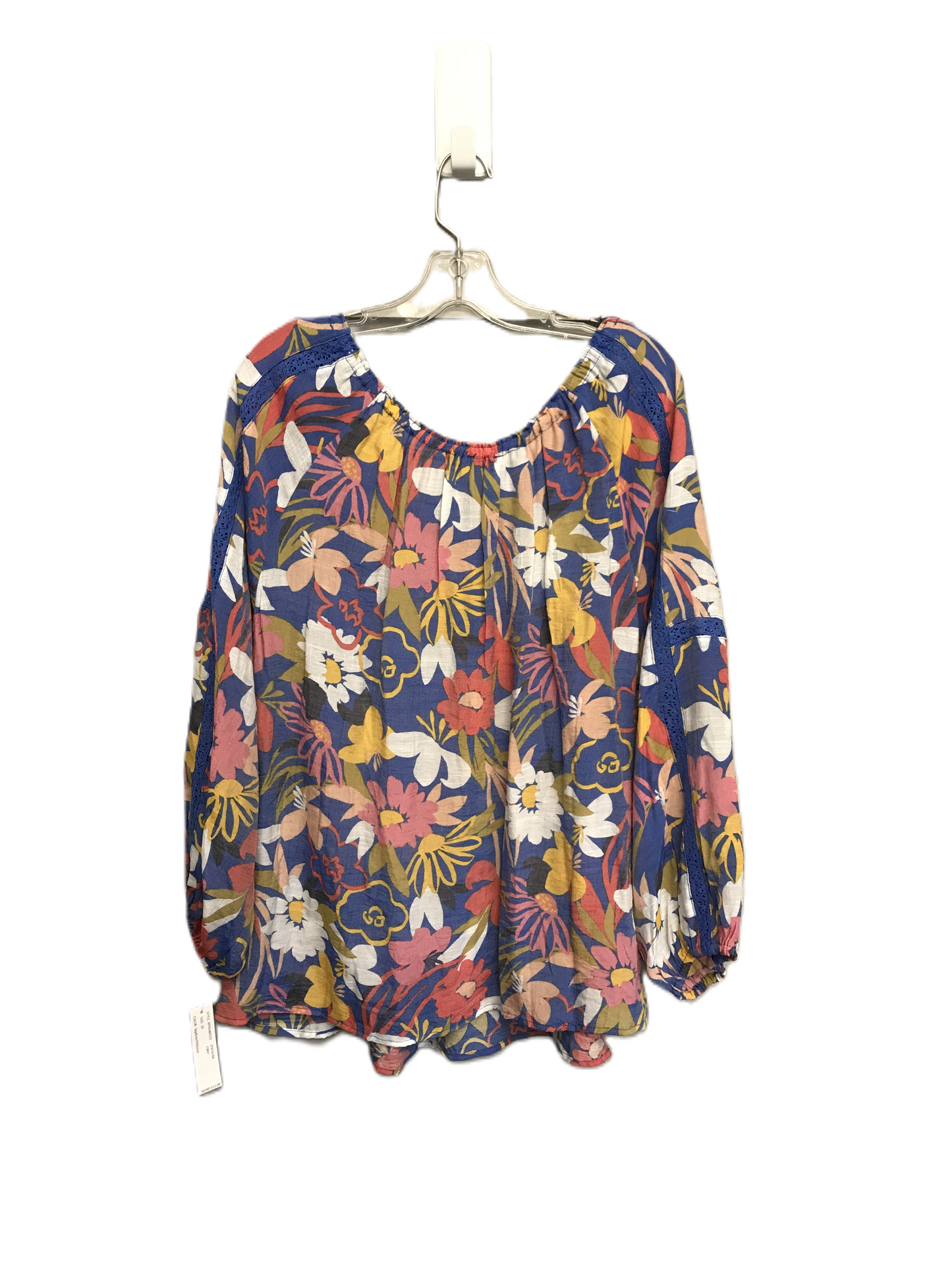 Floral Print Top Long Sleeve By Zac And Rachel, Size: 2x