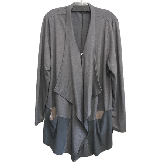 Grey Cardigan By Logo, Size: Xl