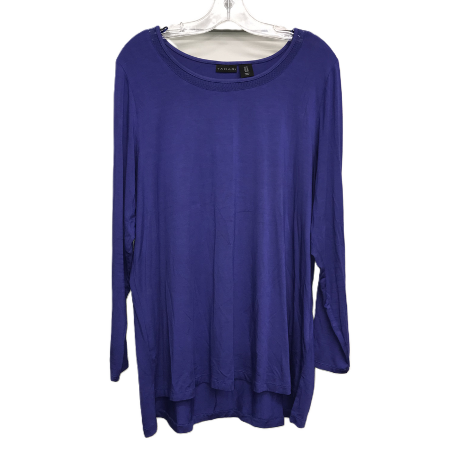 Top Long Sleeve By Tahari By Arthur Levine In Blue, Size: 1x