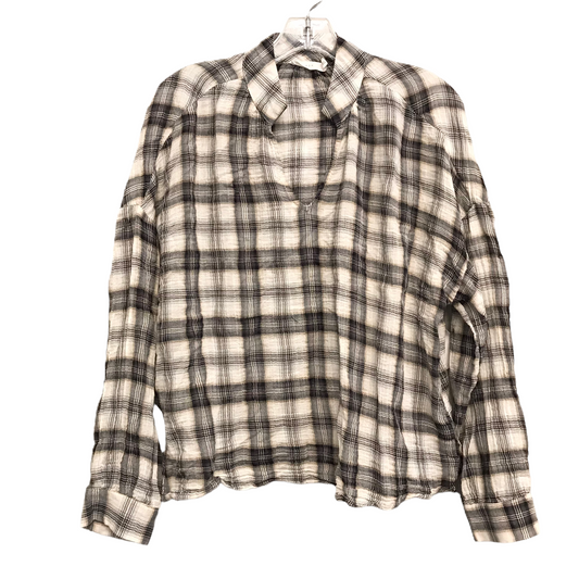 Top Long Sleeve By Lush In Plaid Pattern, Size: L