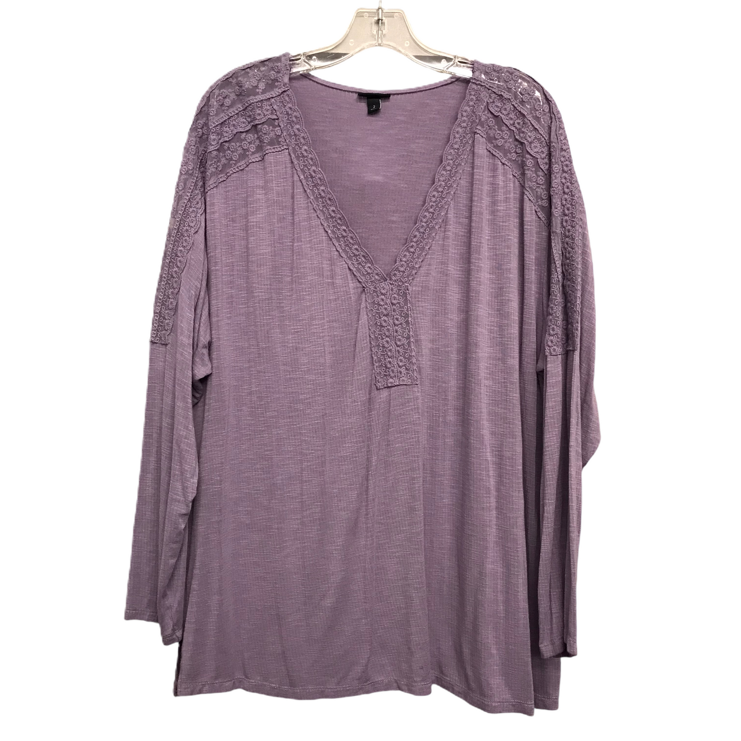 Top Long Sleeve By Torrid In Purple, Size: 2x