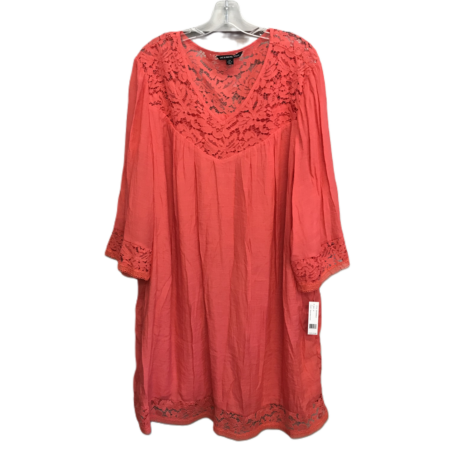 Coral Dress Casual Short By Zac And Rachel, Size: 2x