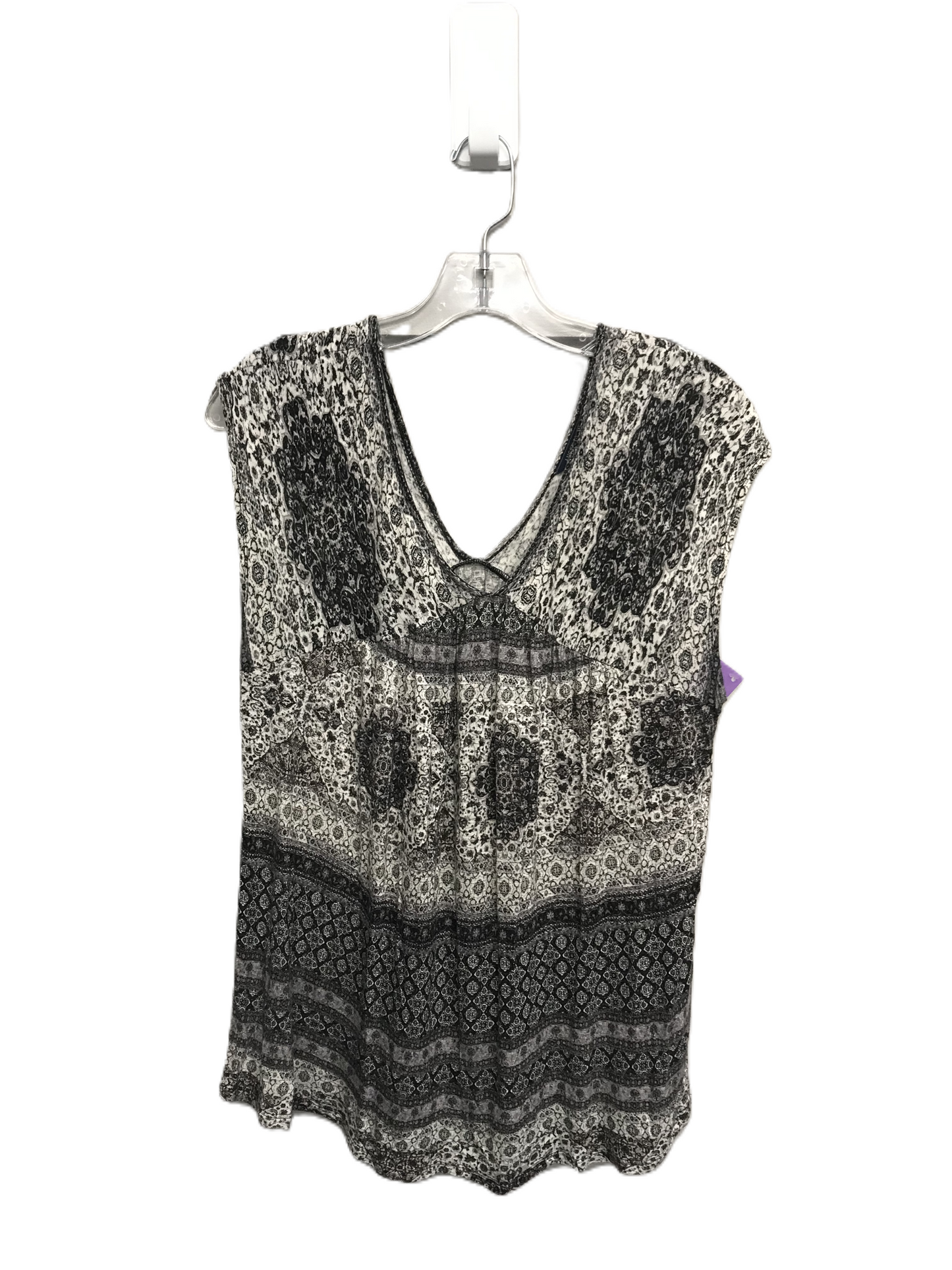 Black & Cream Top Sleeveless By Lucky Brand, Size: Petite   S