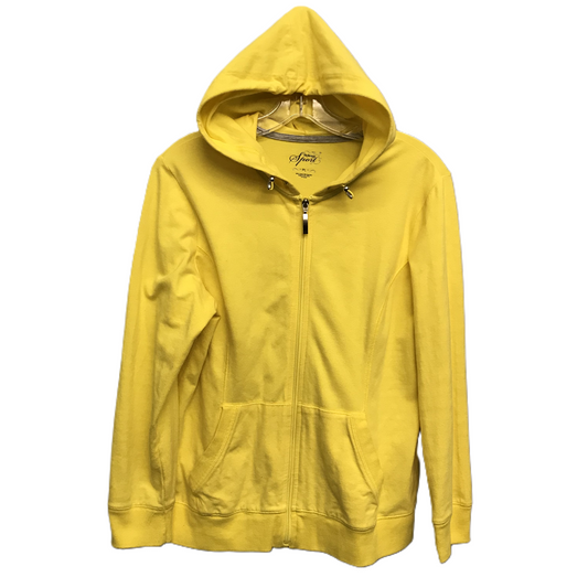 Athletic Sweatshirt Hoodie By Style And Company In Yellow, Size: Petite L