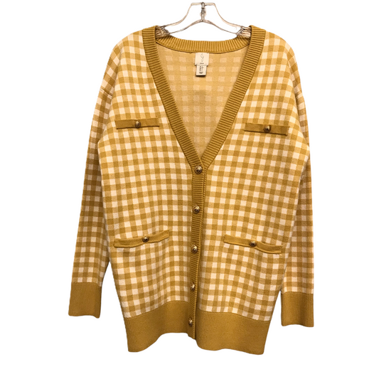 Sweater Cardigan By Joie In Gold & White, Size: S