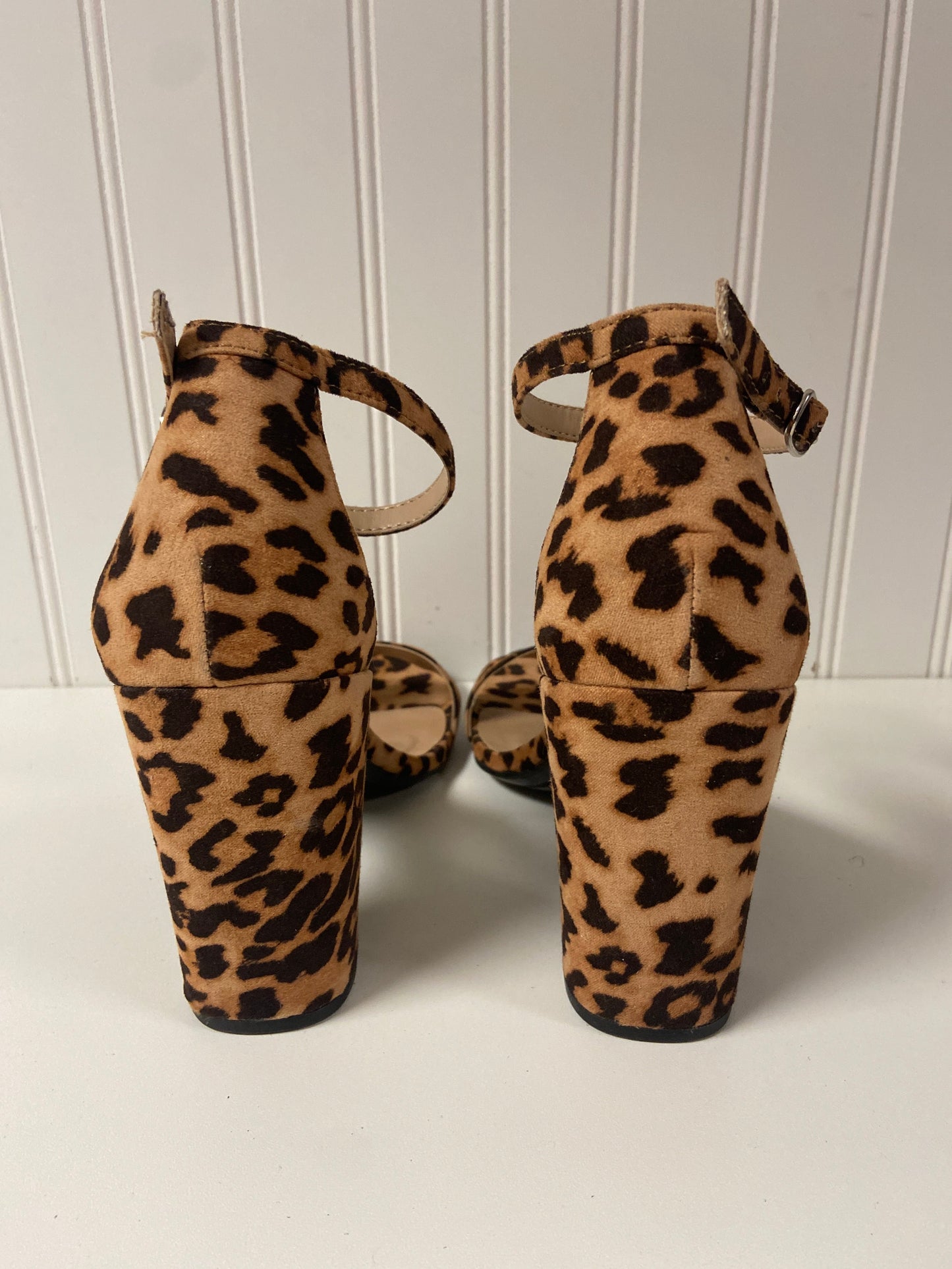 Sandals Heels Block By A New Day In Leopard Print, Size: 8.5