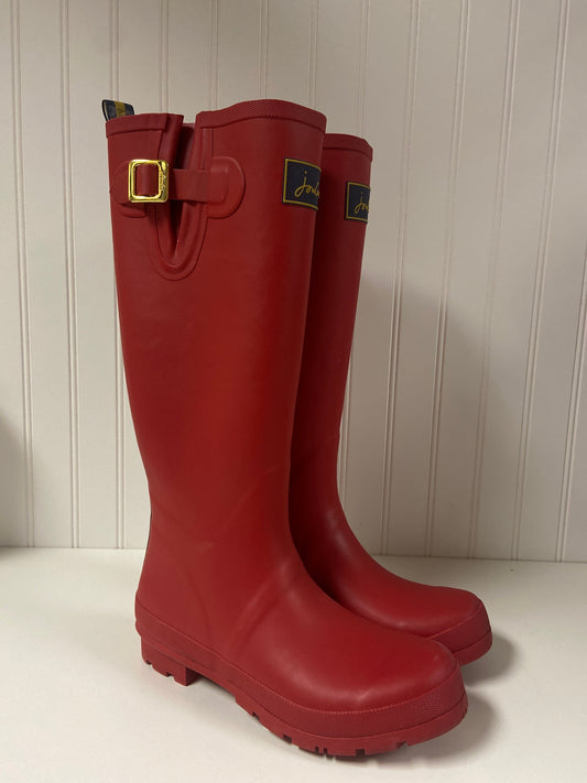 Red Boots Rain Joules, Size 8