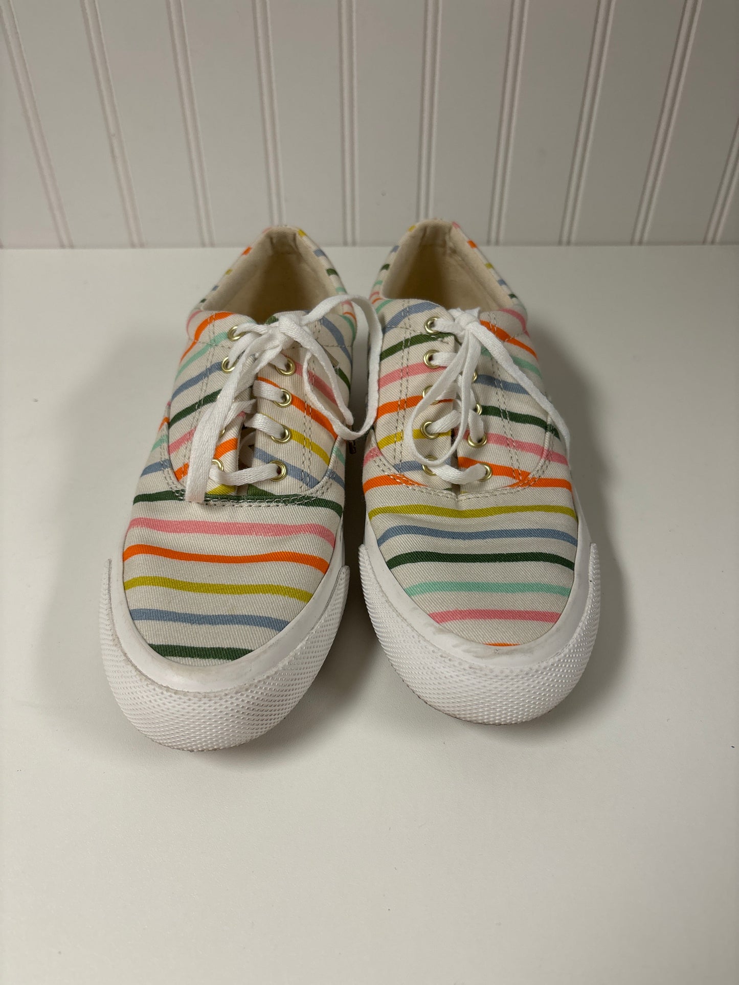 Striped Pattern Shoes Flats Keds, Size 6