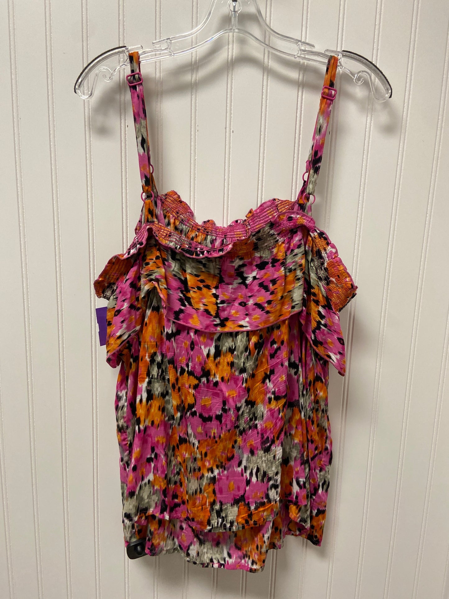 Orange & Pink Top Sleeveless Elle, Size 2x