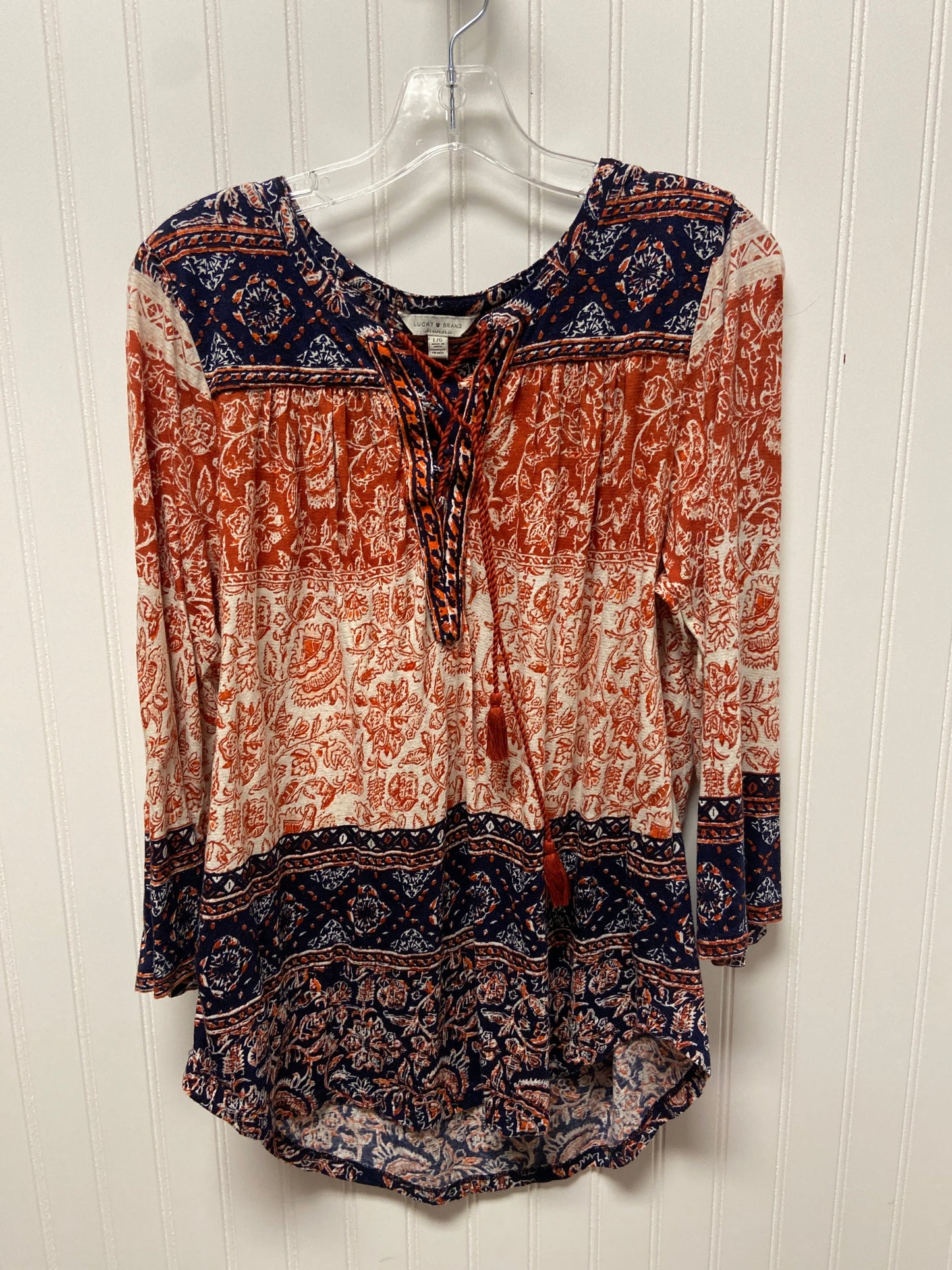 Top Long Sleeve By Lucky Brand In Navy, Size: L