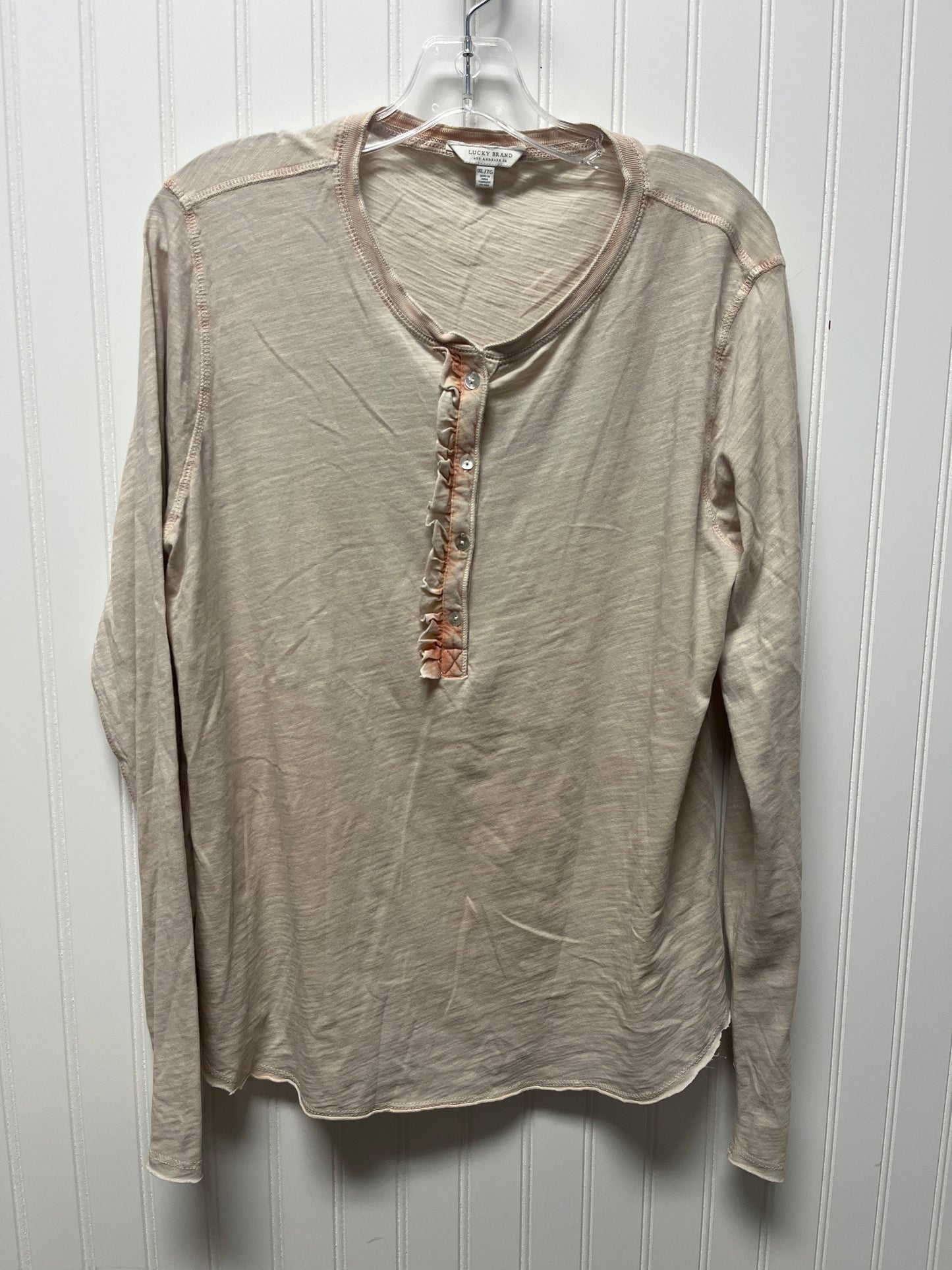 Top Long Sleeve By Lucky Brand In Cream, Size: Xl