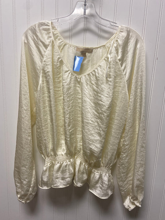 Blouse Long Sleeve By Michael By Michael Kors In Cream, Size: L