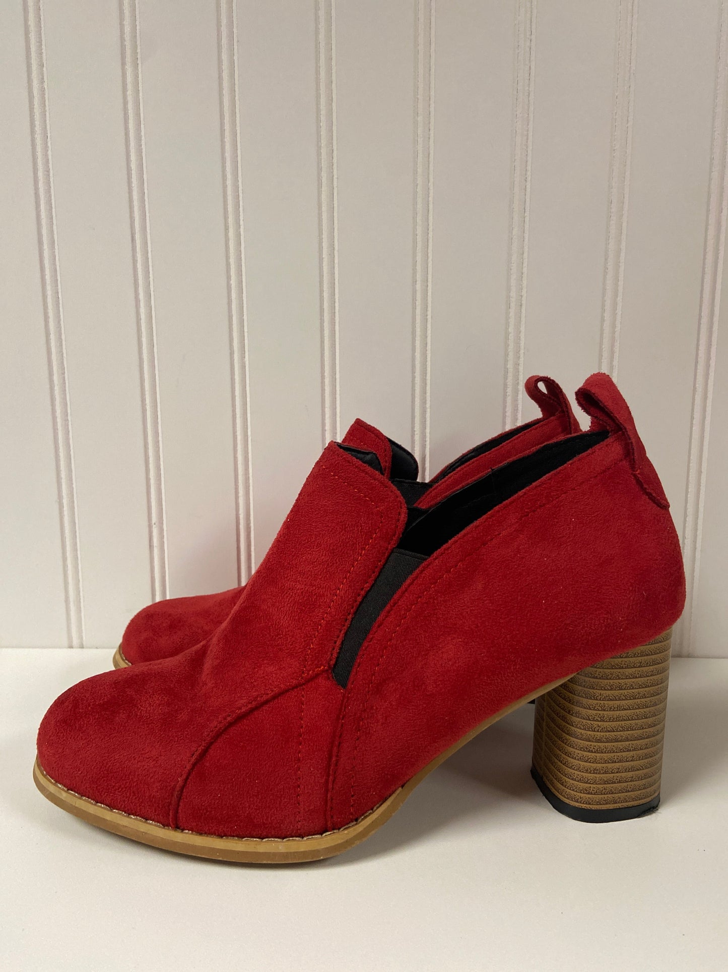 Red Boots Ankle Heels Clothes Mentor, Size 9