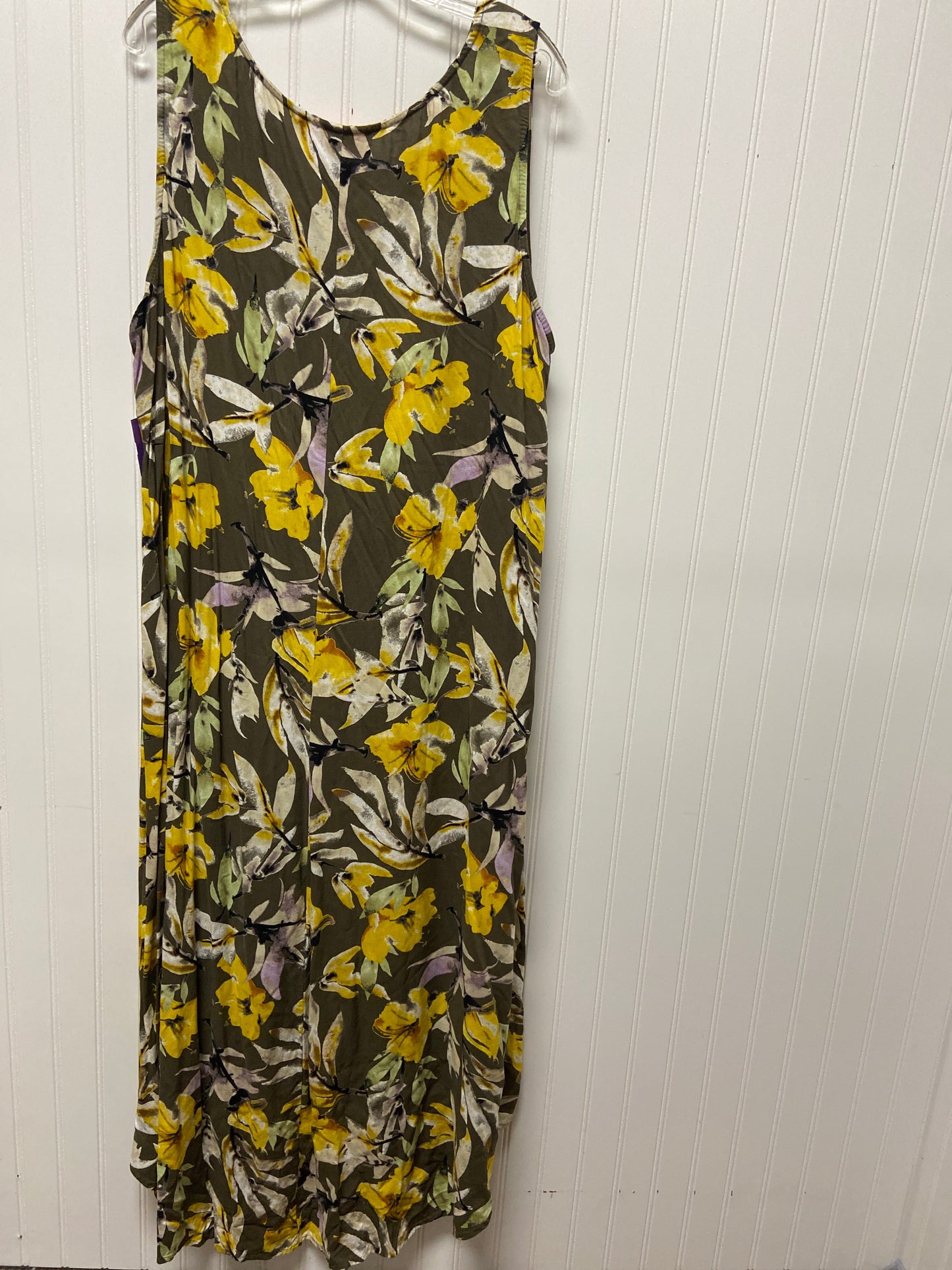 Floral Print Dress Casual Maxi Evri, Size 2x