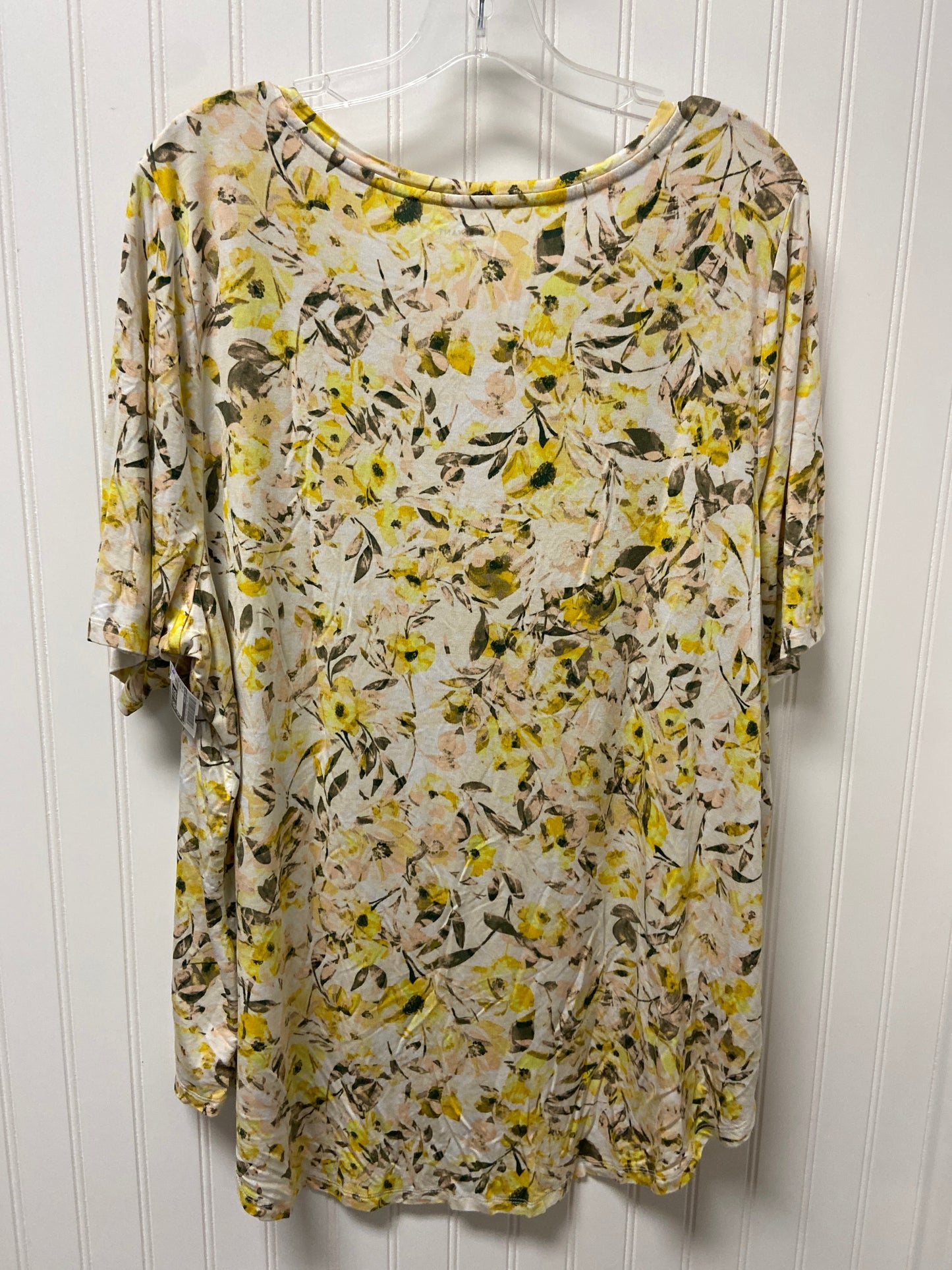 Yellow Top Short Sleeve Lane Bryant, Size 3x