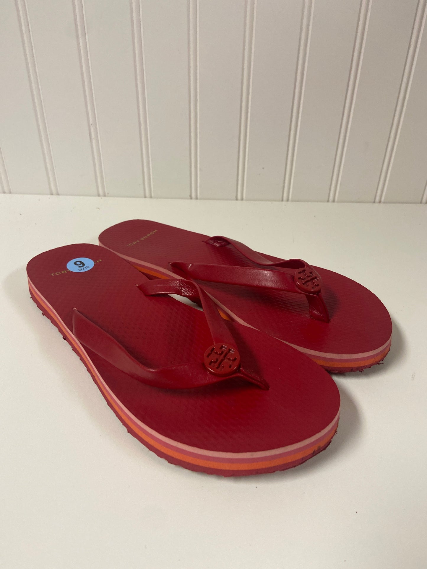 Sandals Designer By Tory Burch In Red, Size: 6