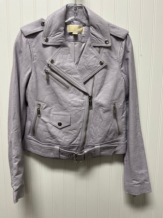 Jacket Moto Leather By Michael By Michael Kors In Purple, Size: S